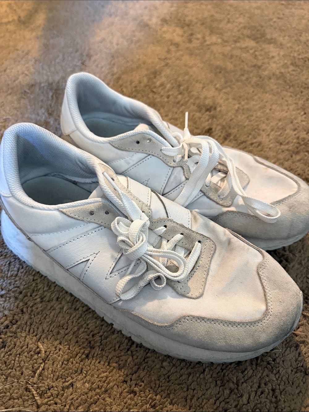 New Balance White and Light Gray Women's Sneakers